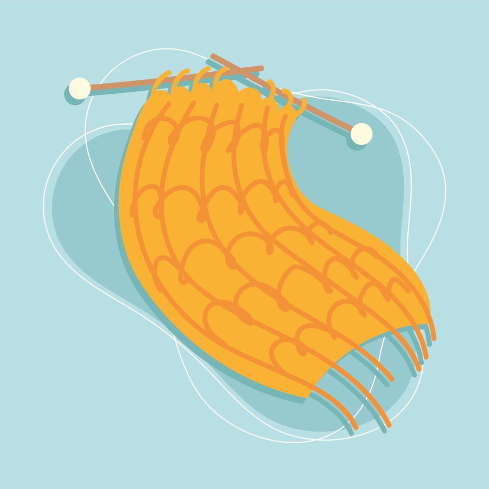 yellow knitting scarf vector