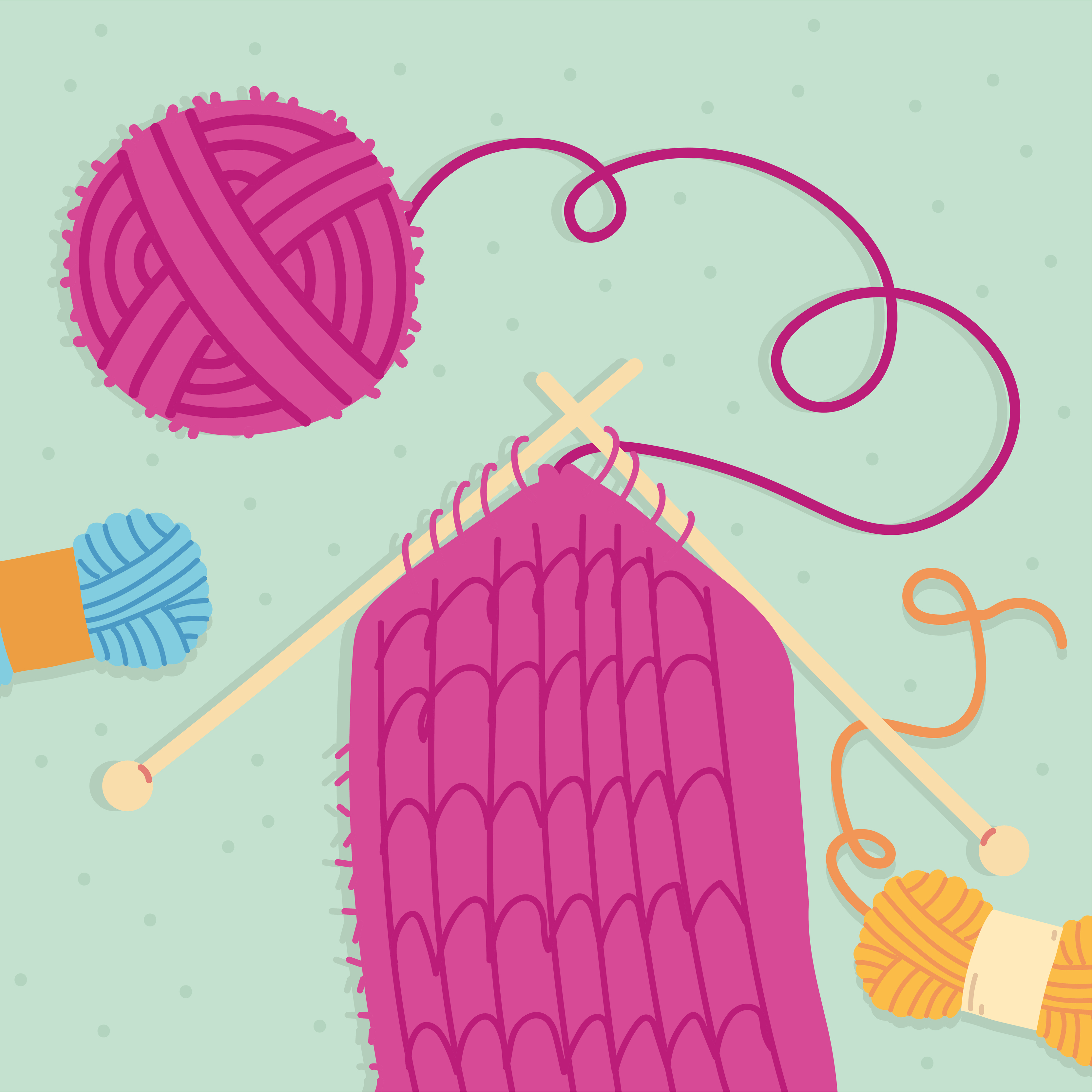 pink knitting scarf 4203670 Vector Art at Vecteezy