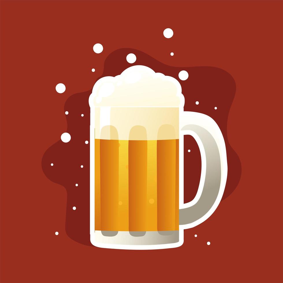 beer mug with foam vector