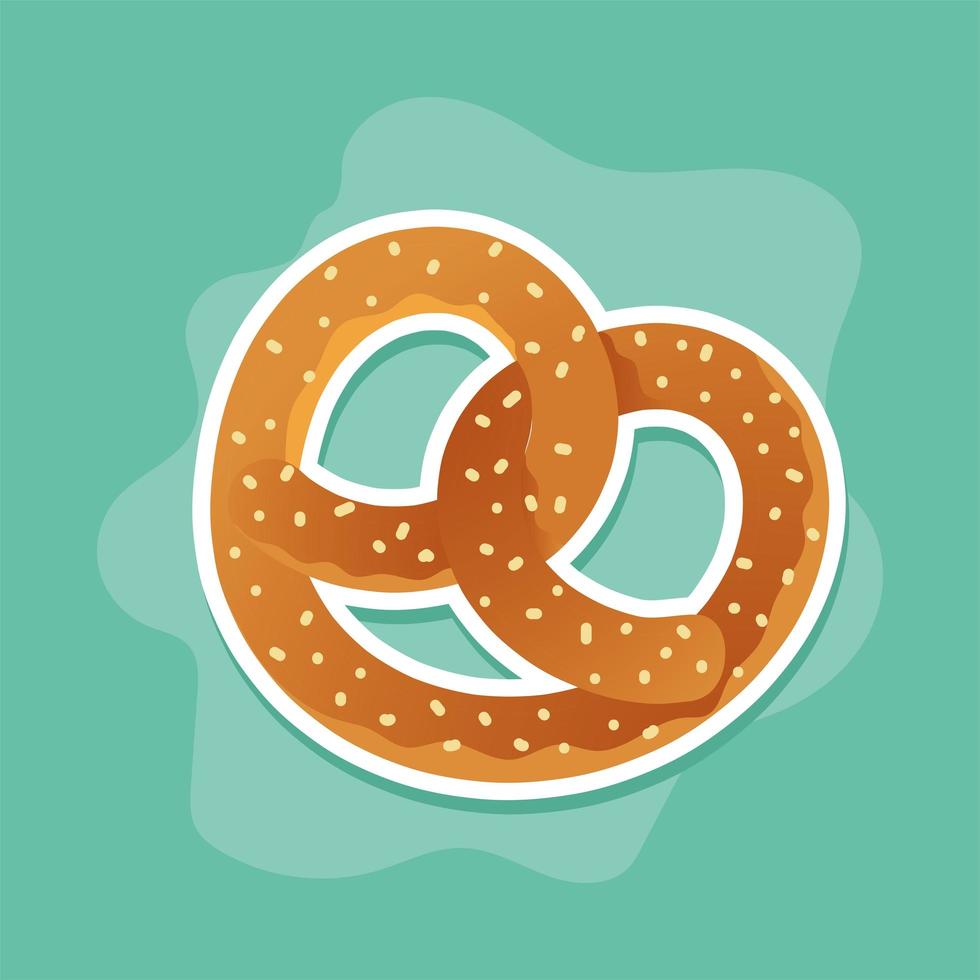 salty pretzel snack vector