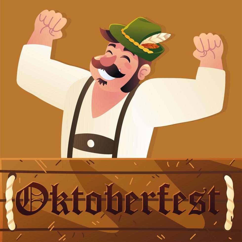 happy bavarian man vector