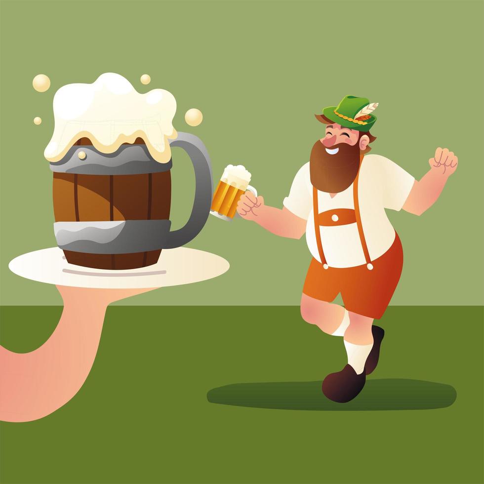 bavarian man with germany beer vector