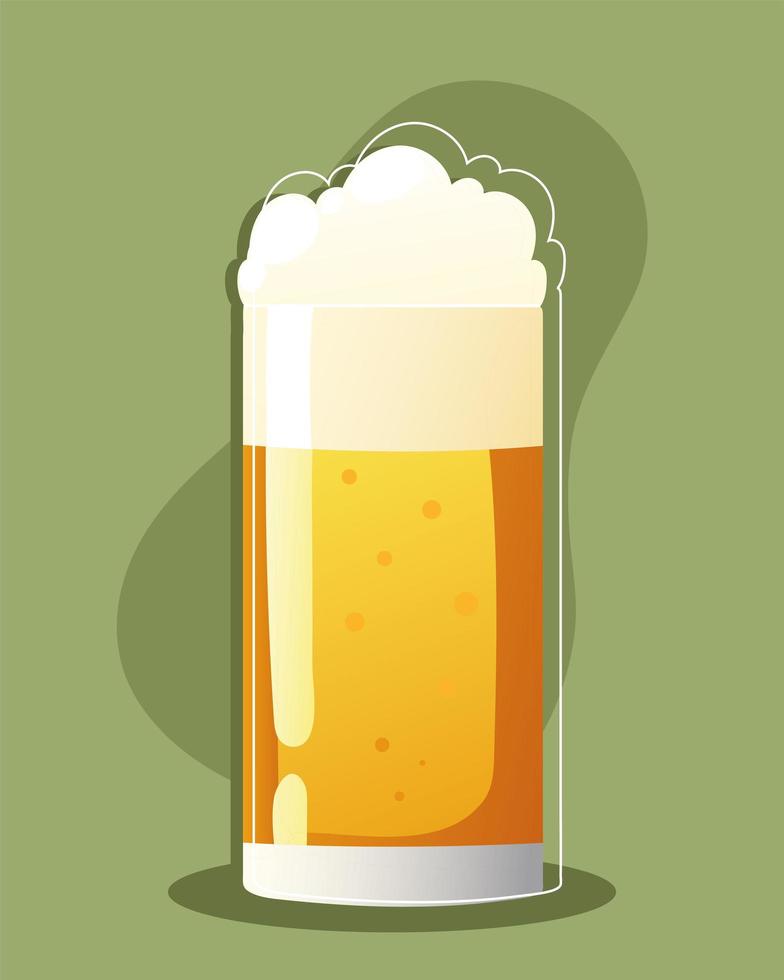 vaso de cerveza fría vector