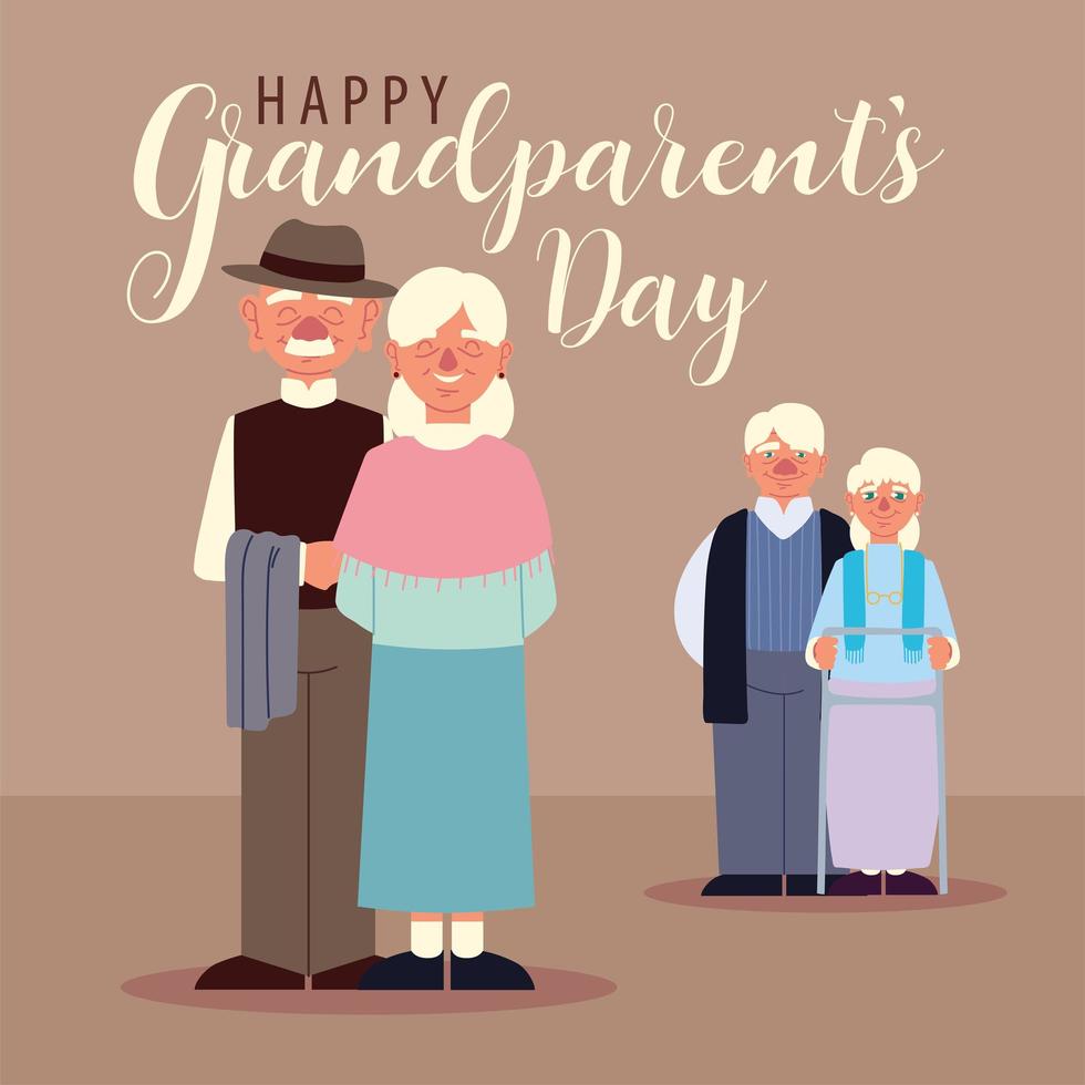 celebración del día de los abuelos vector