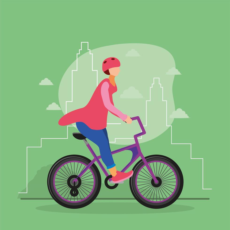 girl riding bicycle vector