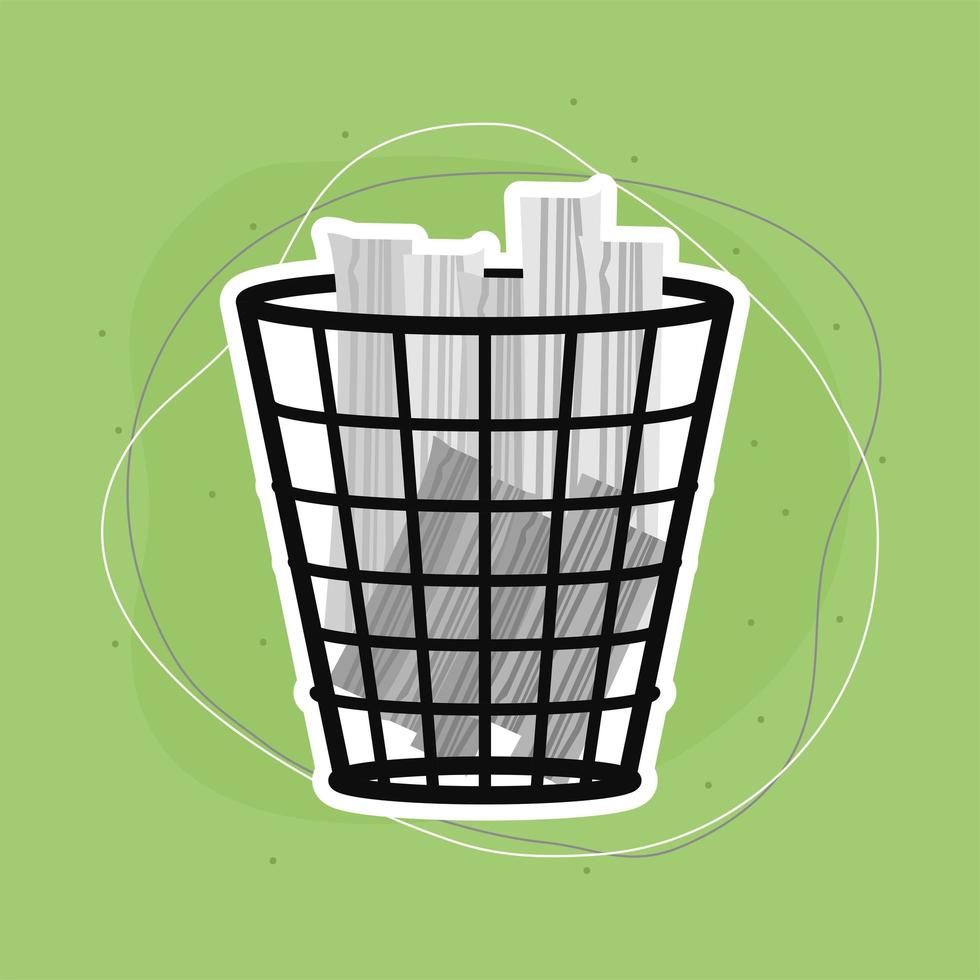 office bin with paper vector