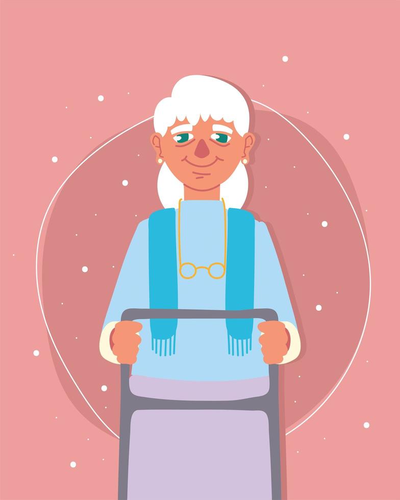 cute old woman vector