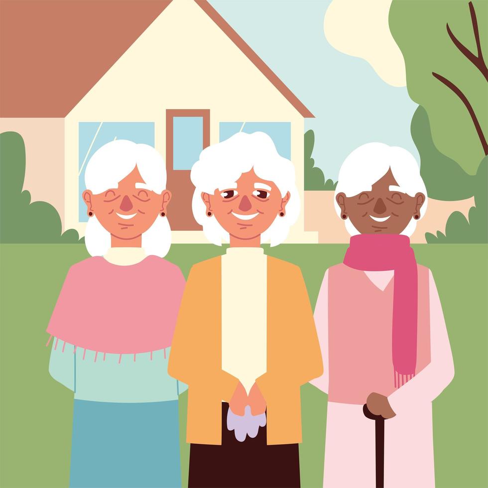 grandmothers cartoon portrait vector