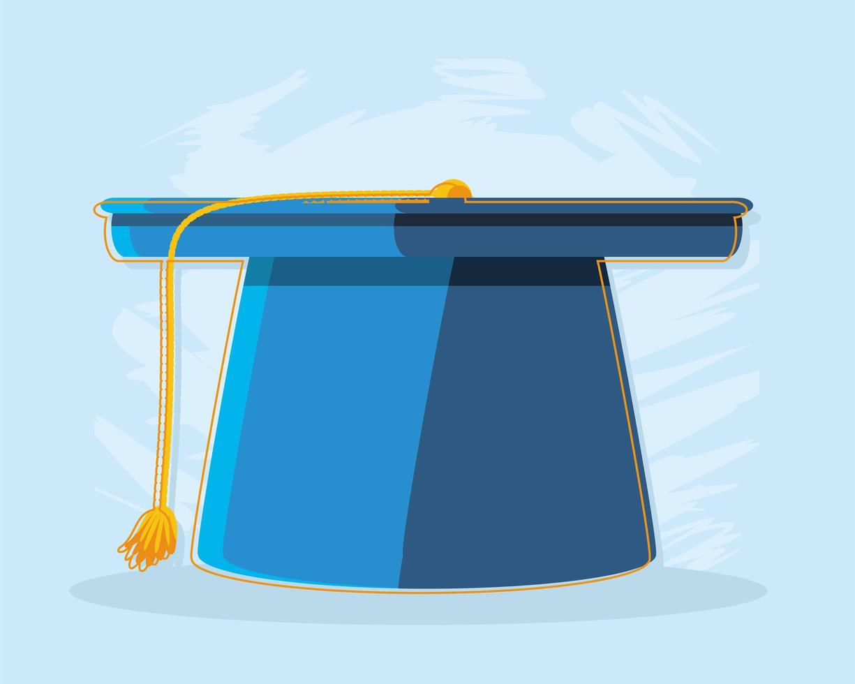 blue graduation hat vector