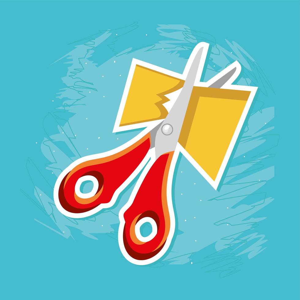 scissors cutting paper vector