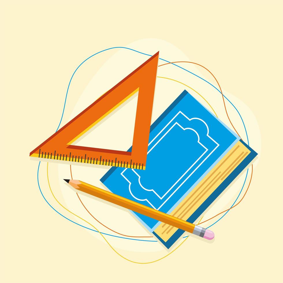 geometric ruler with book vector
