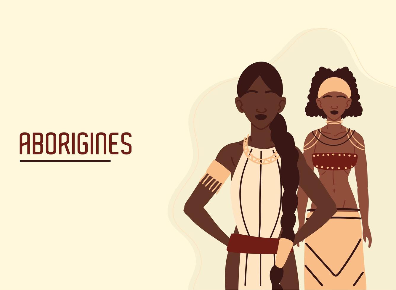 female aboriginal characters vector