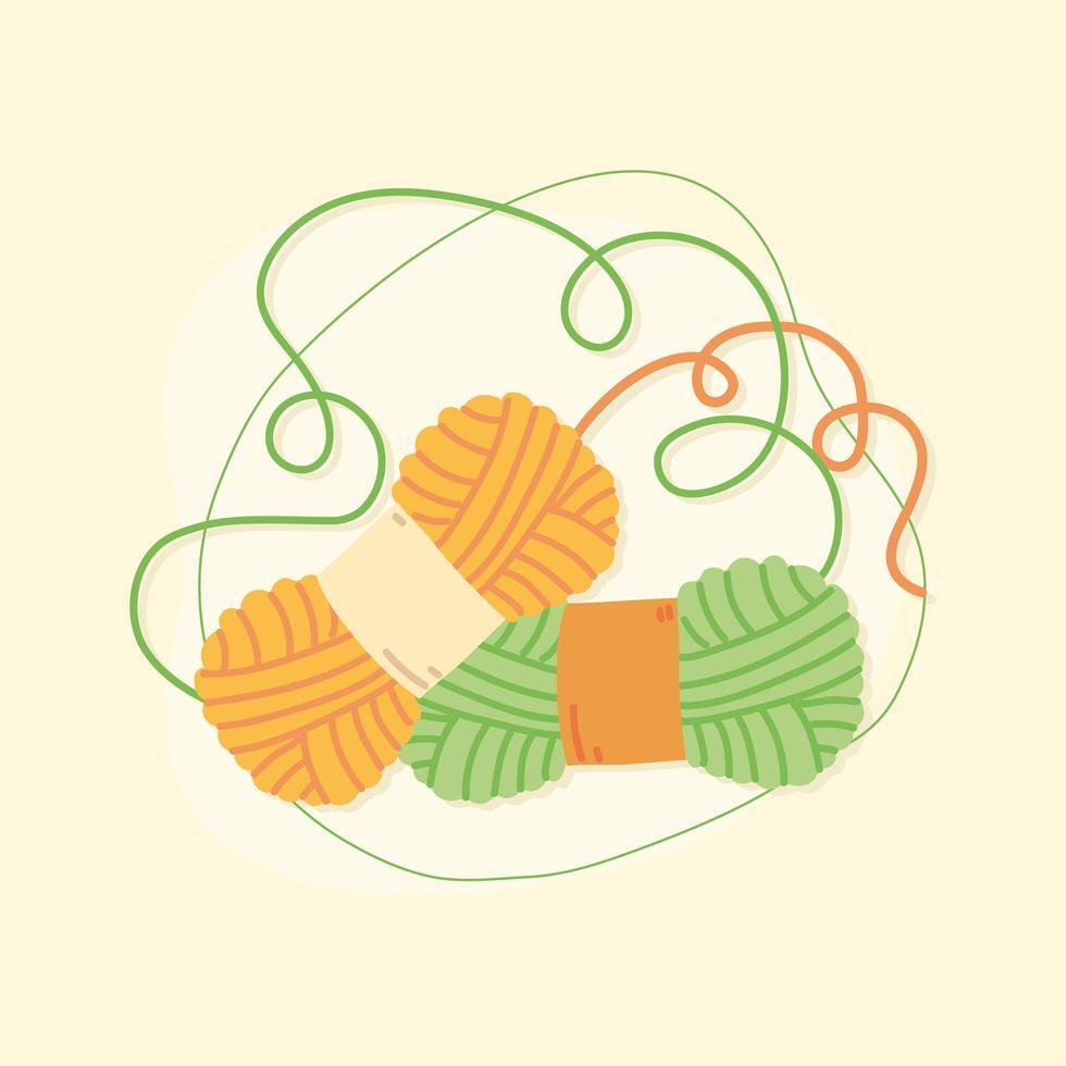 knitting yarn wools vector