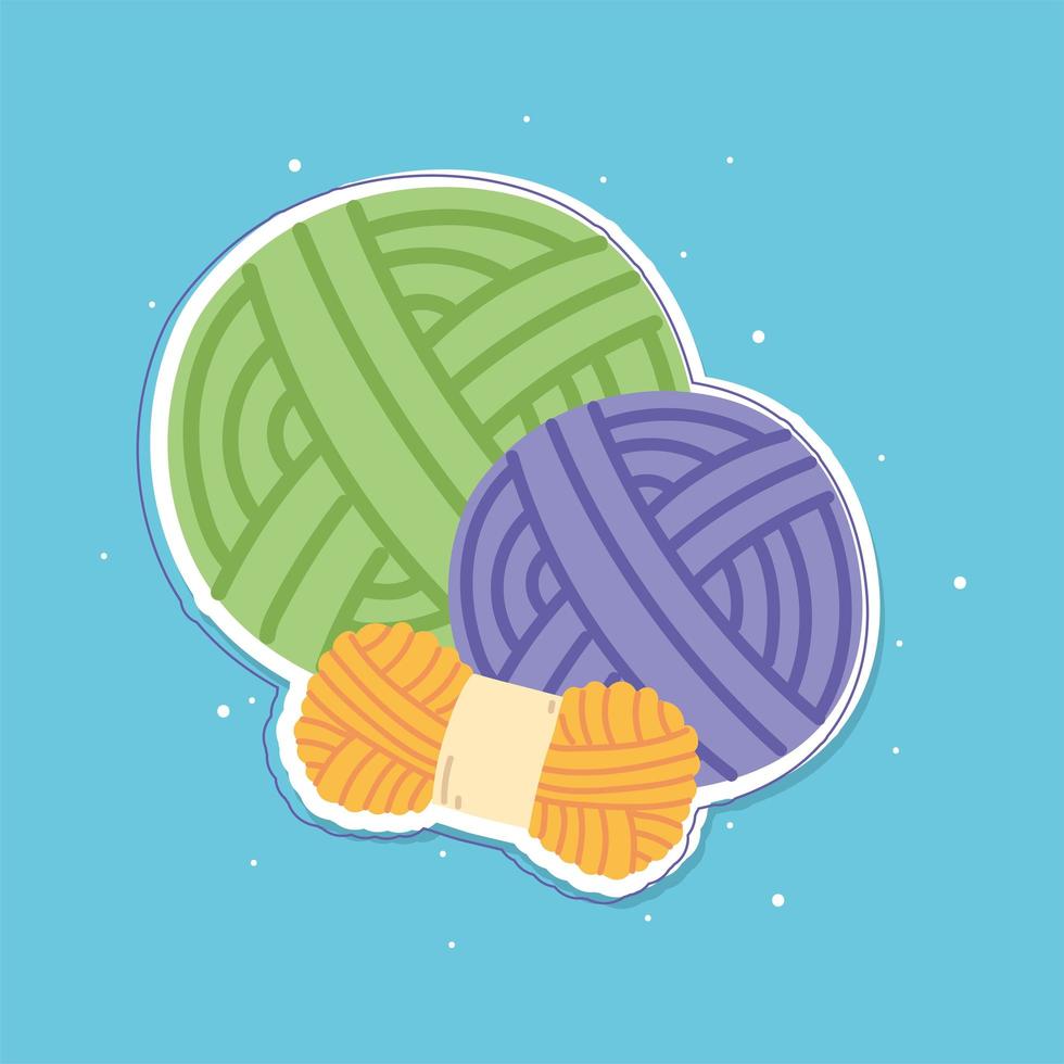 colored wools ball knit vector