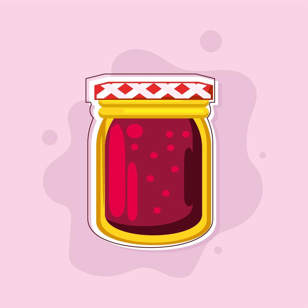 glass jar with jam vector