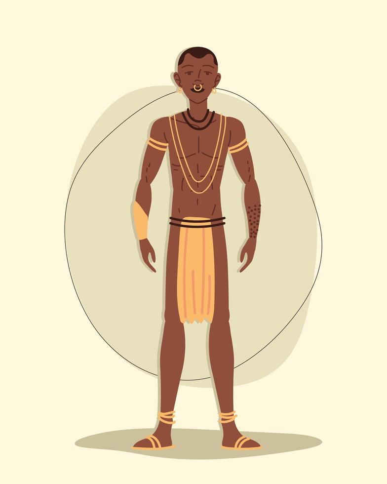 hombre aborigen africano vector