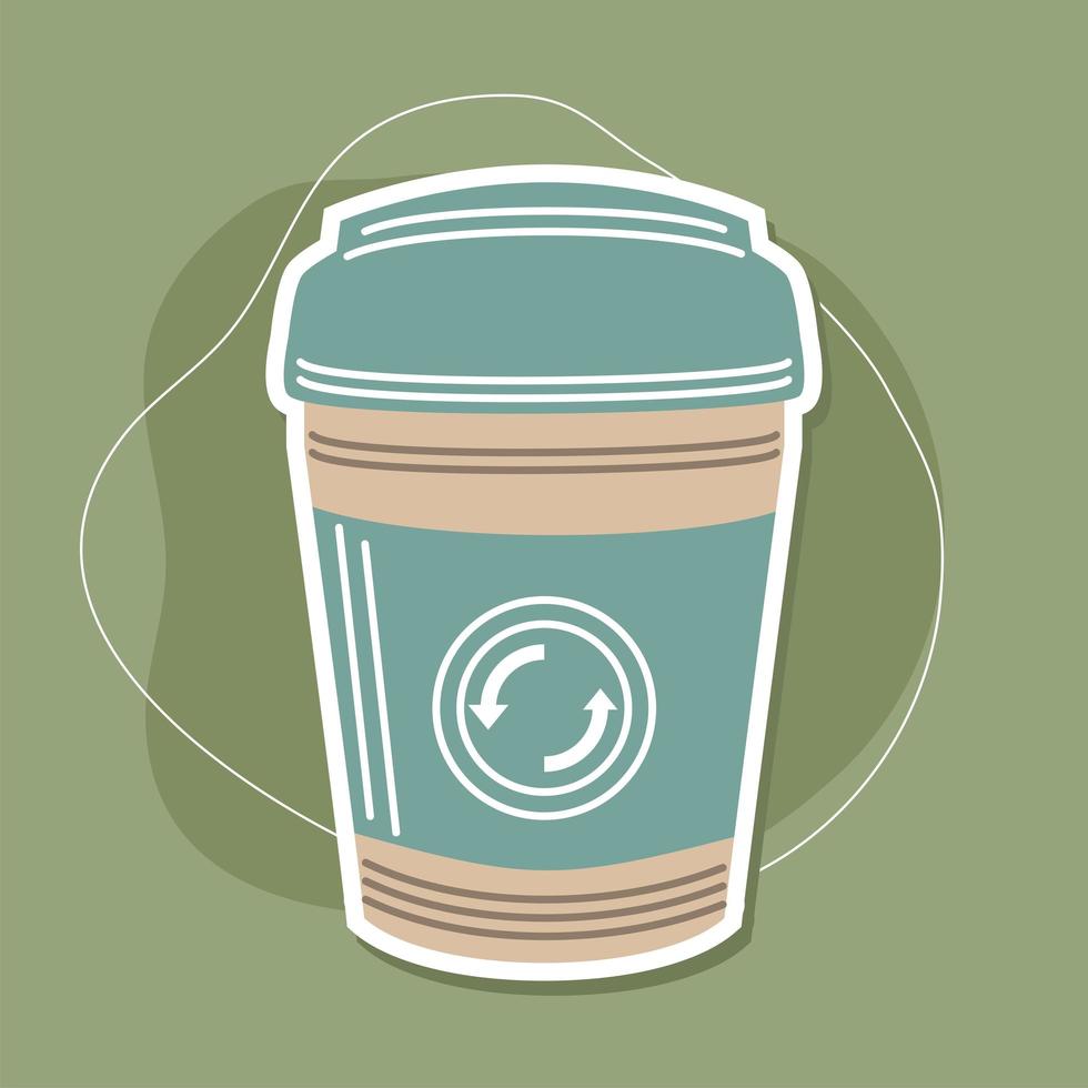 recycle disposable coffee cup vector