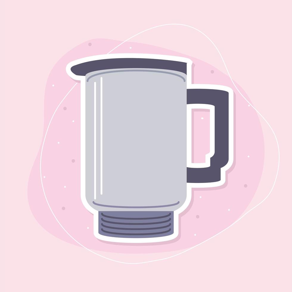 taza termo de aluminio vector