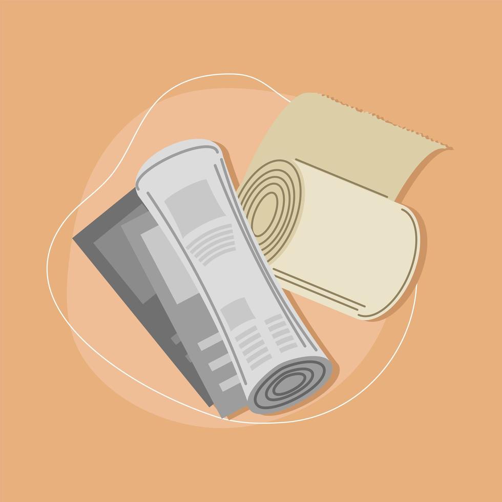paper rool with newspaper vector