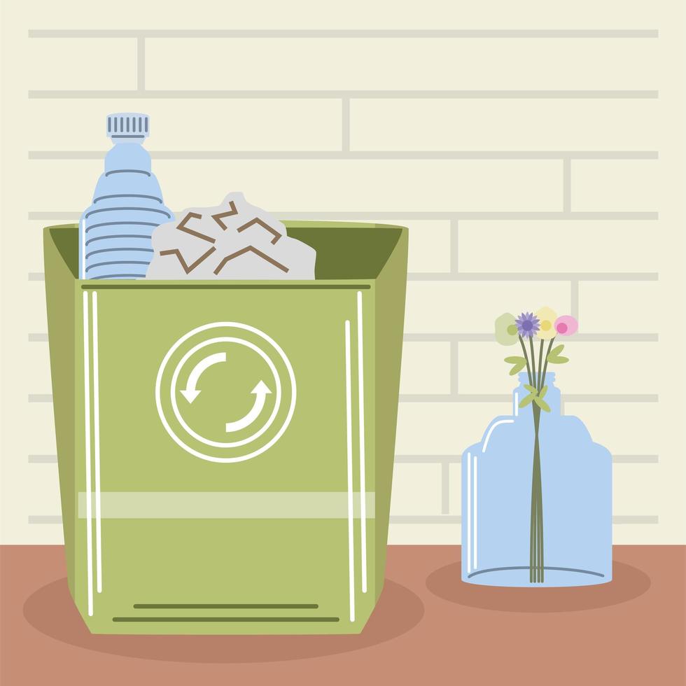 recycling bin trash vector