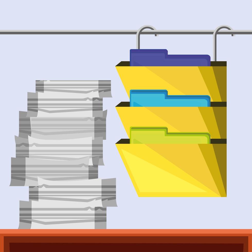 file paperwork office folders archive vector