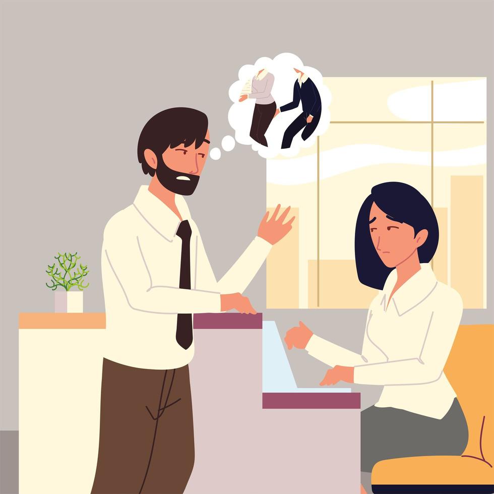 colleagues workplace harassment vector
