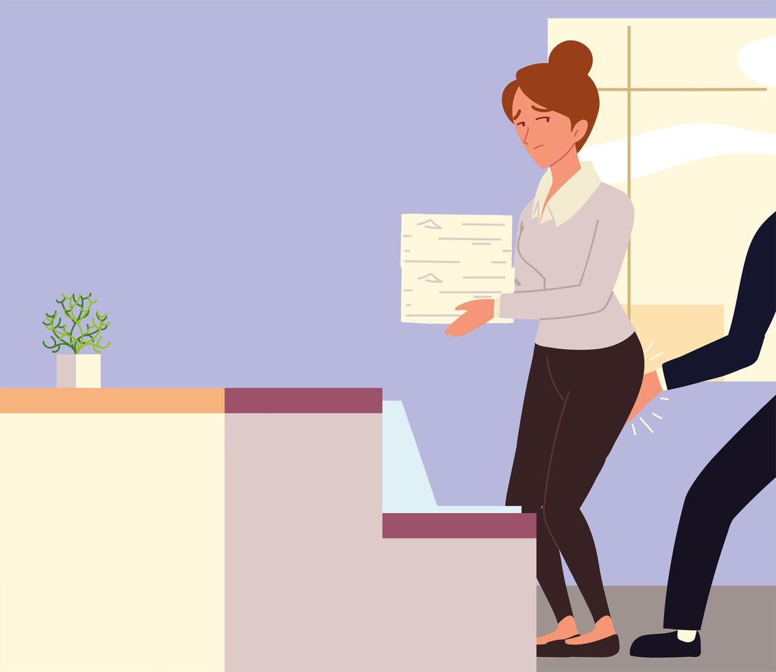 sexual harassment in business office vector