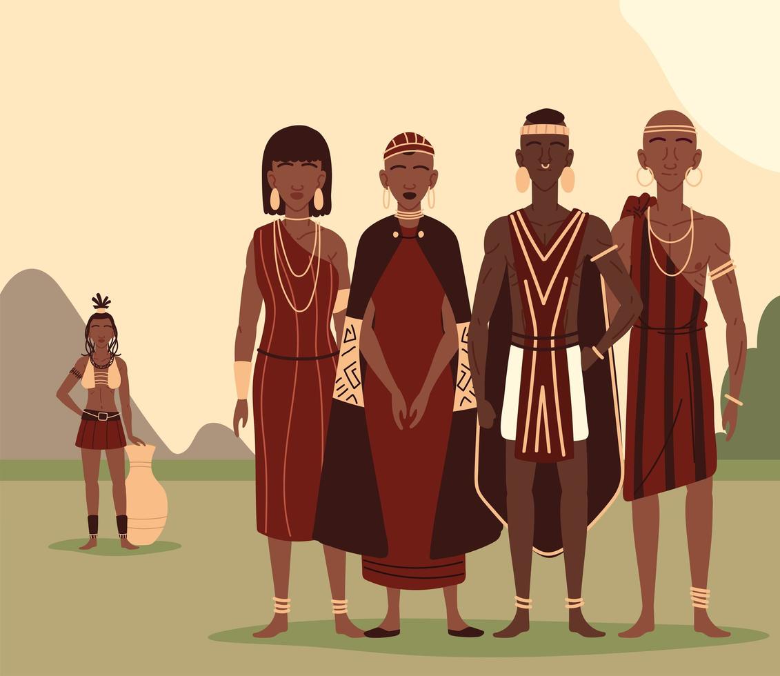 aboriginal people together vector