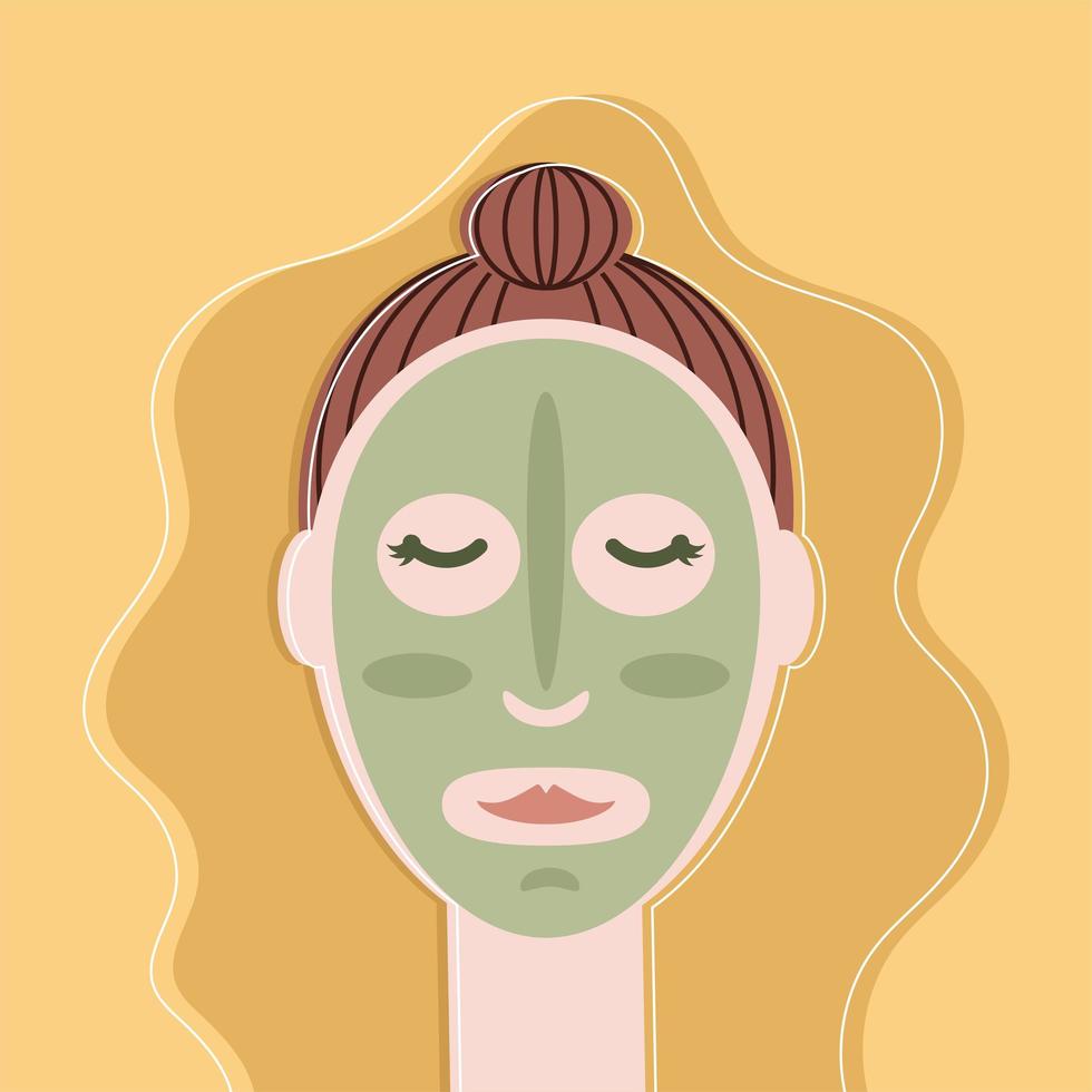 woman apply mask clay vector