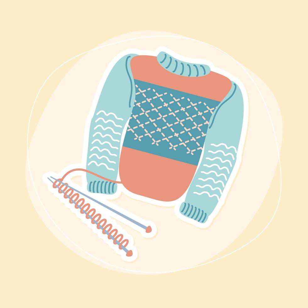 knitted a winter sweater vector