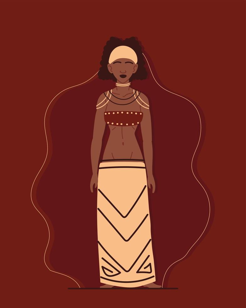 mujer aborigen o indigena vector