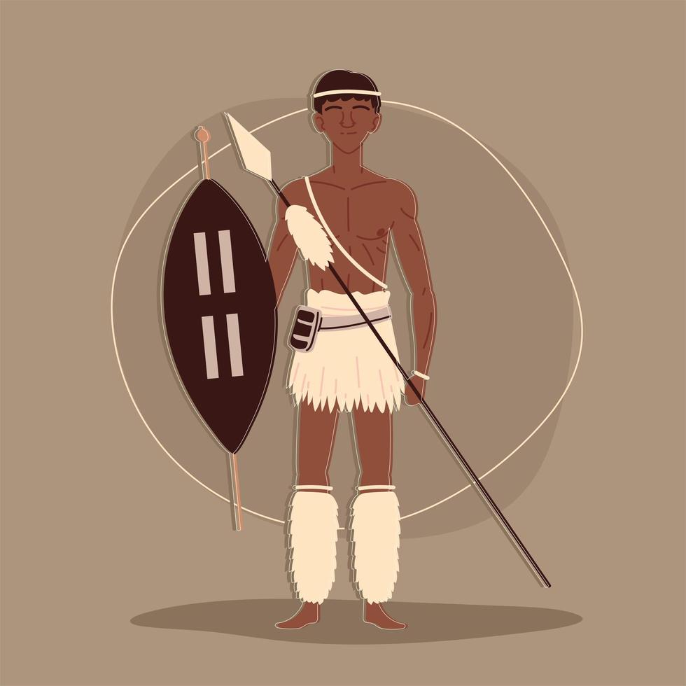 aboriginal warrior character vector