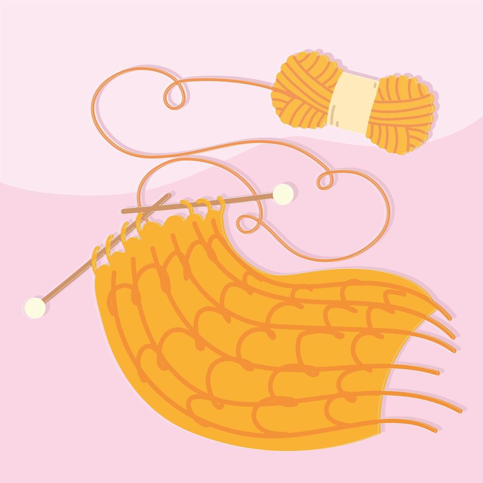 yellow wool yarn vector