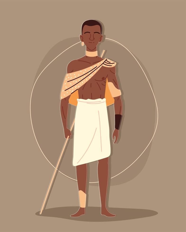 aborigine man dressed in traditional vector