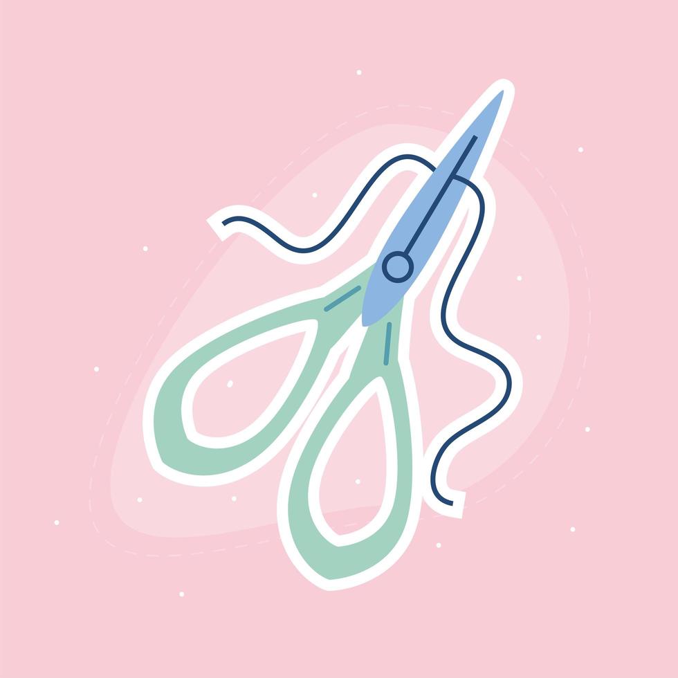 scissors and thread vector