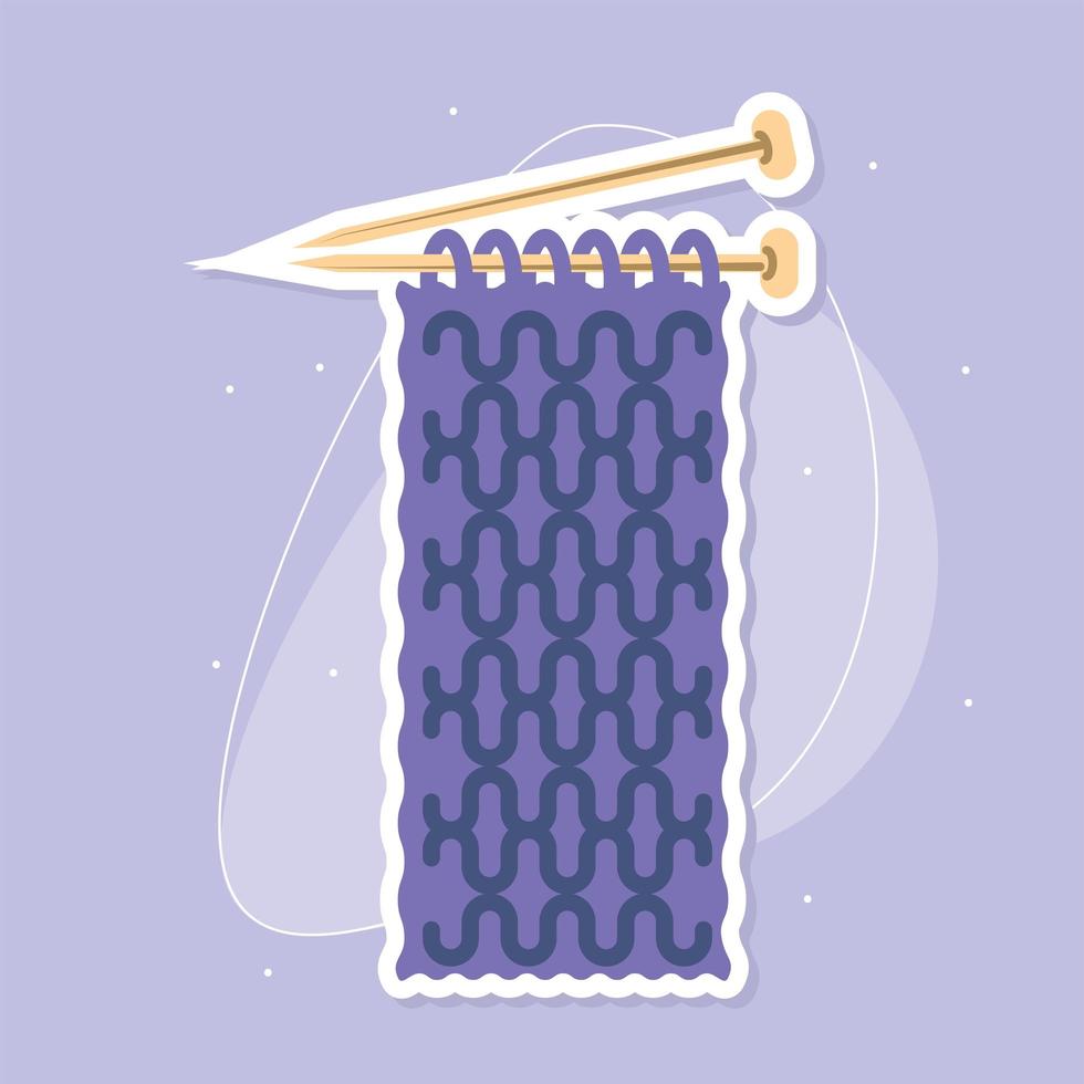 knitting warm scarf vector