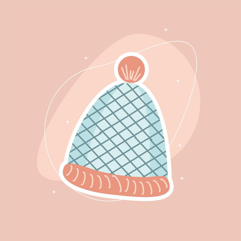 sombrero de invierno de tejer vector