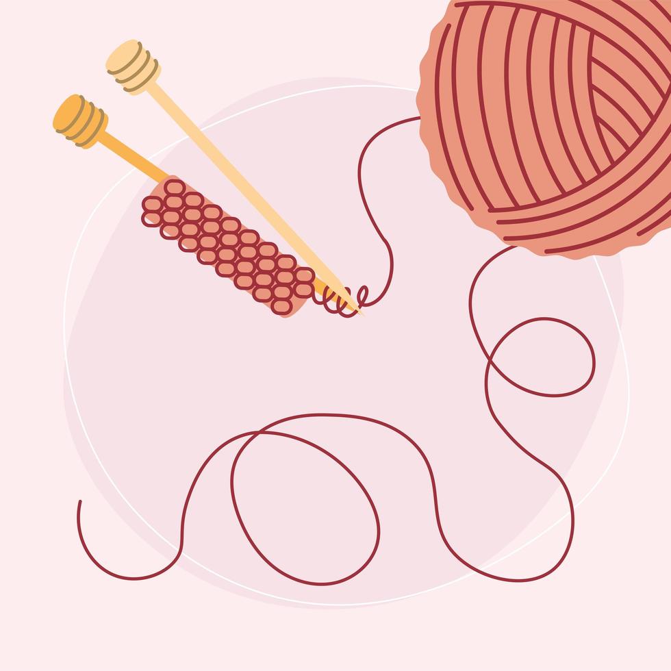 knitting yarn ball vector