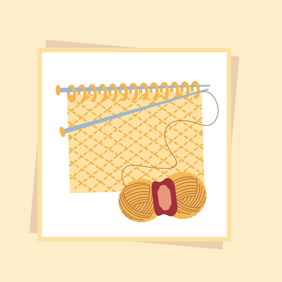 needles knitting yarn vector