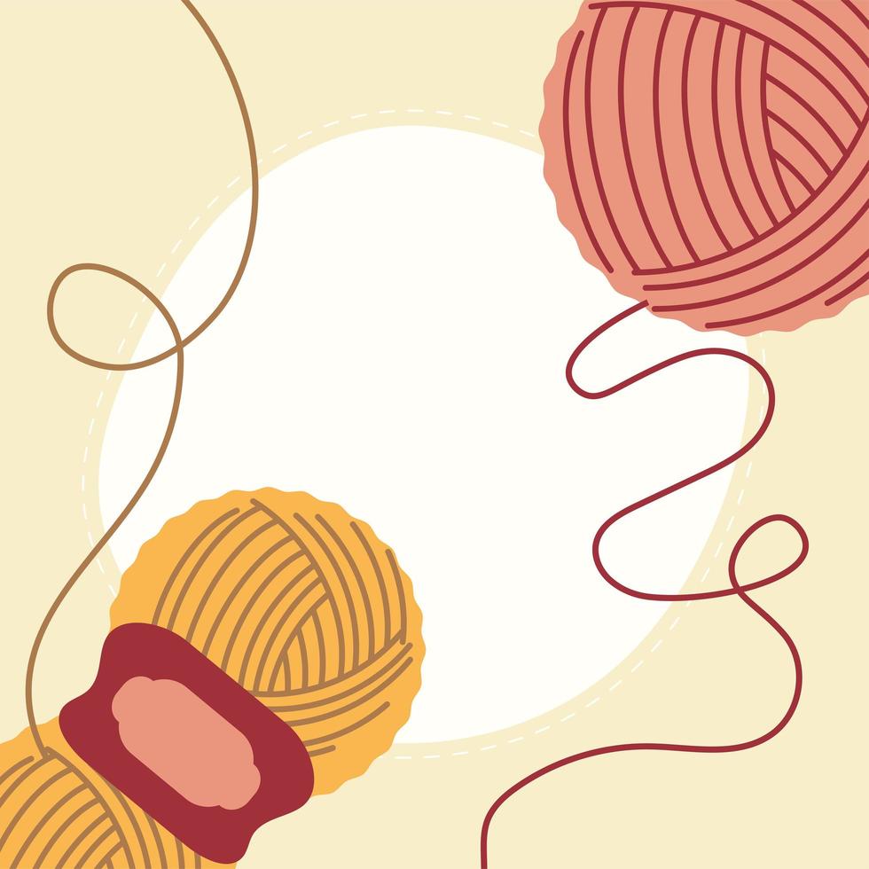 balls of wool for knitting vector