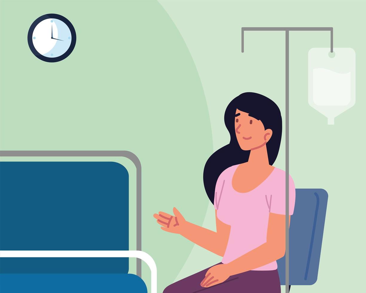 female patient in consult vector