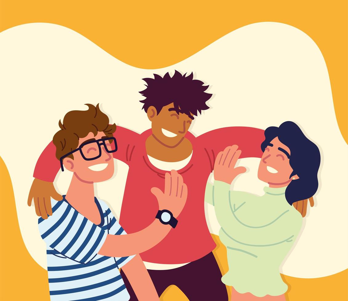 men and woman friends vector