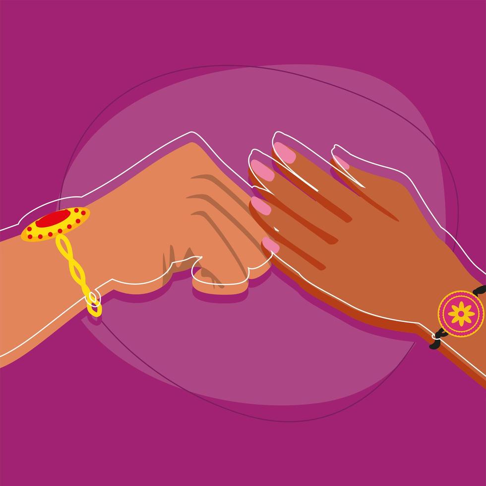 hands wearing bracelets vector
