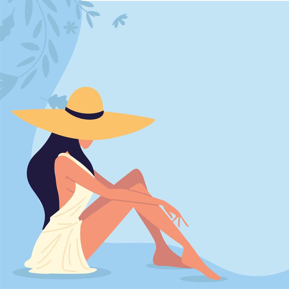woman relaxing sitting vector