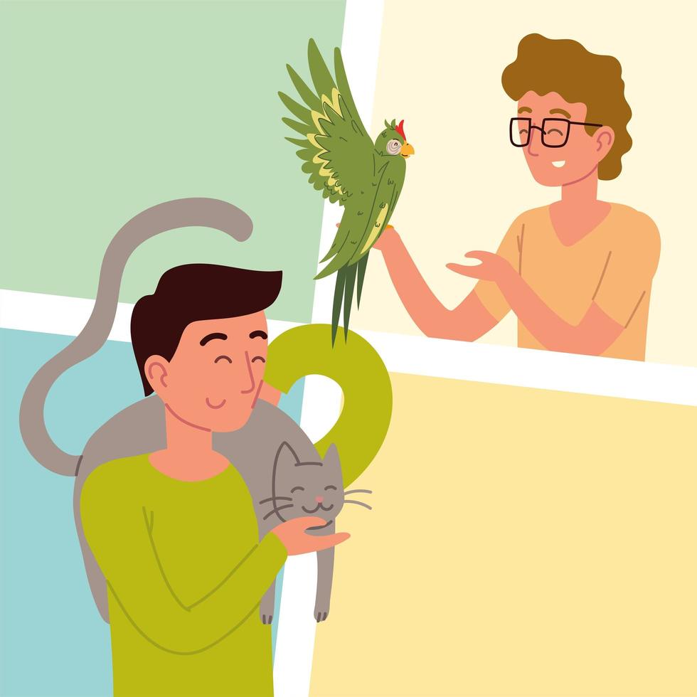 men with pets vector