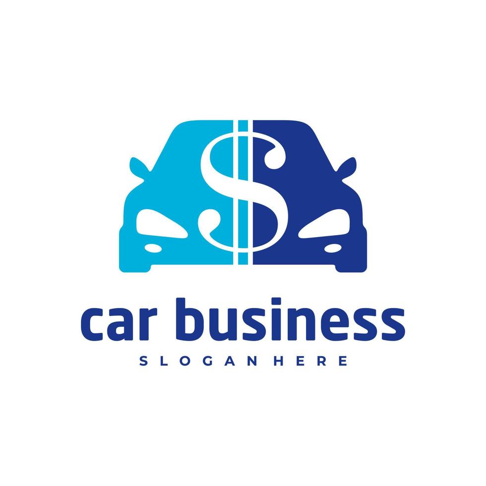 Plantilla de vector de logotipo de dinero de coche, conceptos de diseño de logotipo de coche creativo