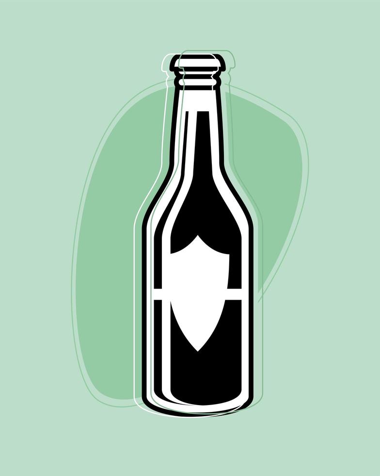 beer bottle drink vector