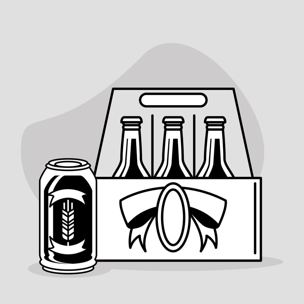 box of bottles of beer vector