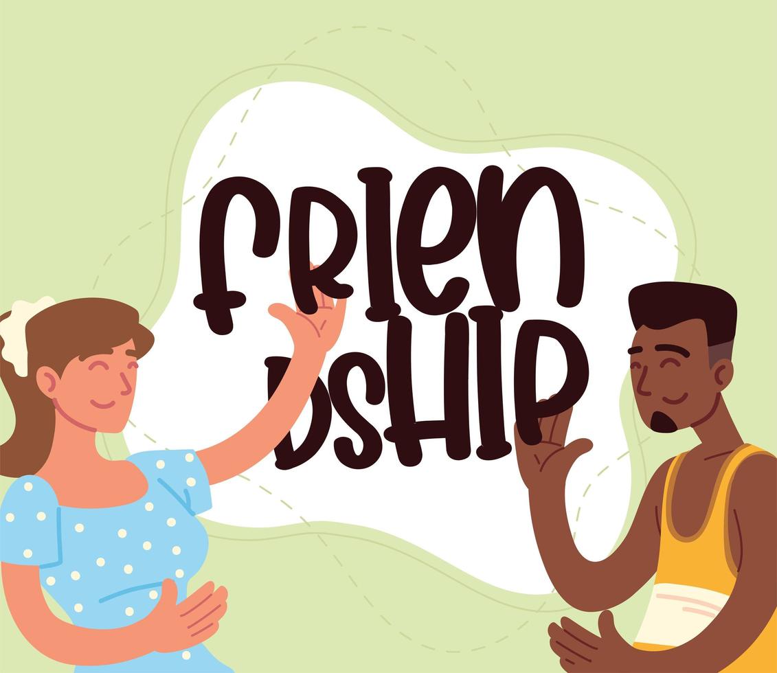 woman and man friendship vector