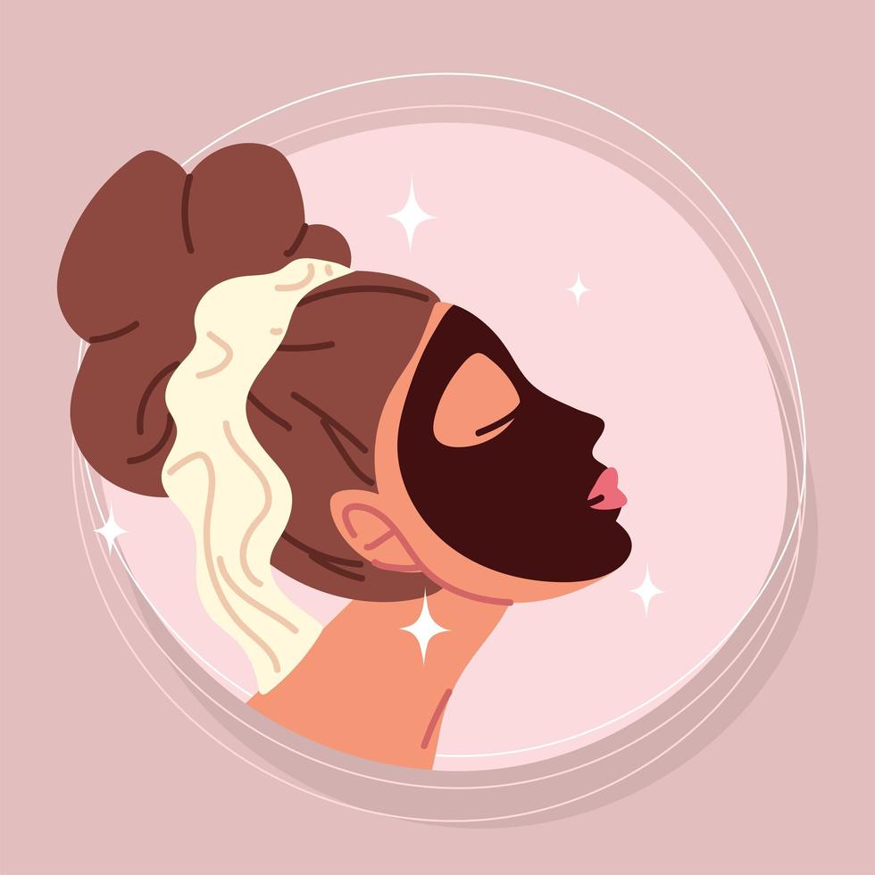 girl applying facial mask vector